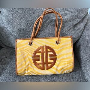 ANTONIO MELANI Yellow and Brown Tote Bag